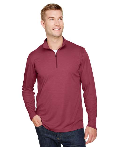 Team 365 - Sudadera con cremallera de un cuarto para hombre Zone Sonic Heather Performance - TT31H