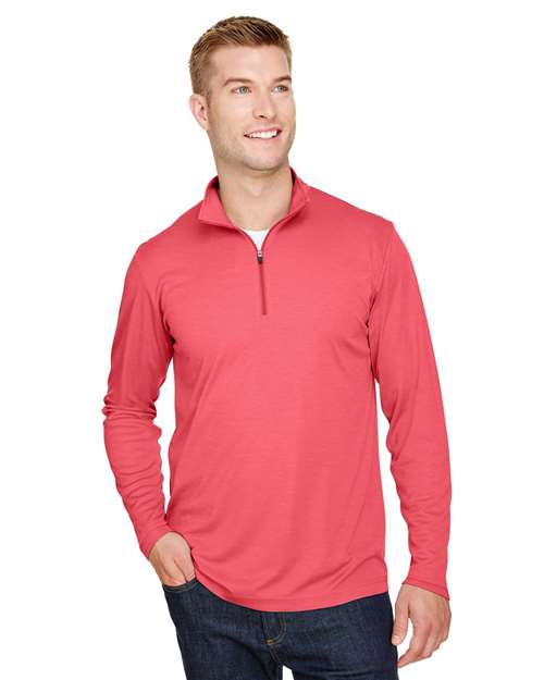 Team 365 - Sudadera con cremallera de un cuarto para hombre Zone Sonic Heather Performance - TT31H