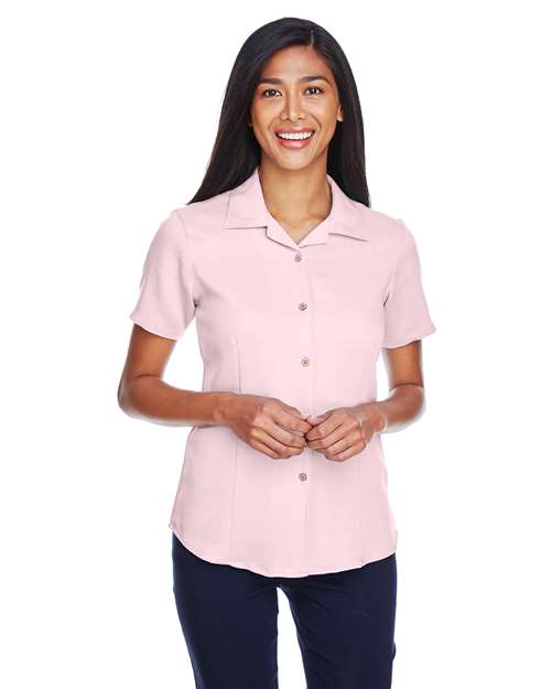 Harriton - Camisa de campamento de pana Bahama para mujer - M570W