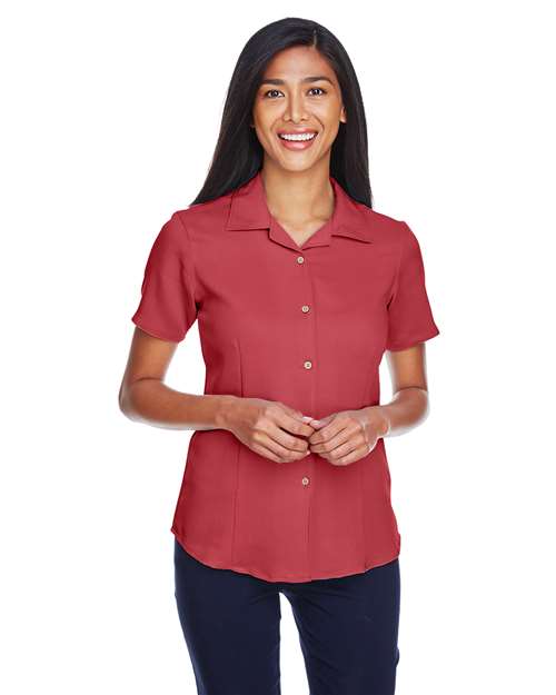 Harriton - Camisa de campamento de pana Bahama para mujer - M570W