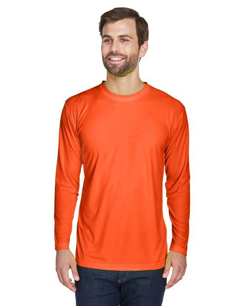 UltraClub - Men's Cool & Dry Sport Long Sleeve Performance Interlock T-Shirt - 8422