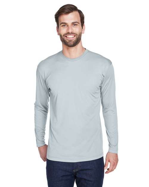 UltraClub - Men's Cool & Dry Sport Long Sleeve Performance Interlock T-Shirt - 8422