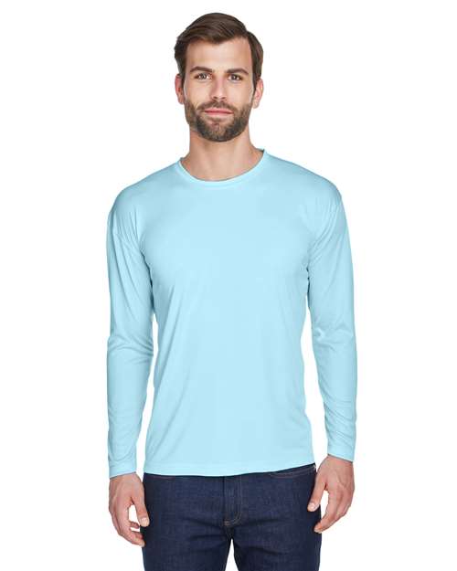 UltraClub - Men's Cool & Dry Sport Long Sleeve Performance Interlock T-Shirt - 8422