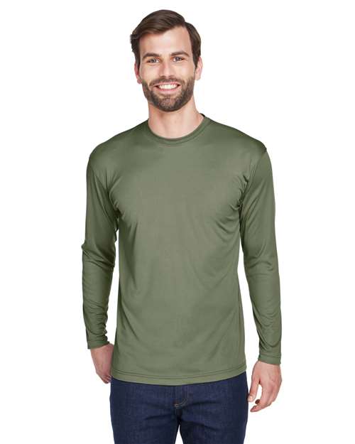 UltraClub - Men's Cool & Dry Sport Long Sleeve Performance Interlock T-Shirt - 8422