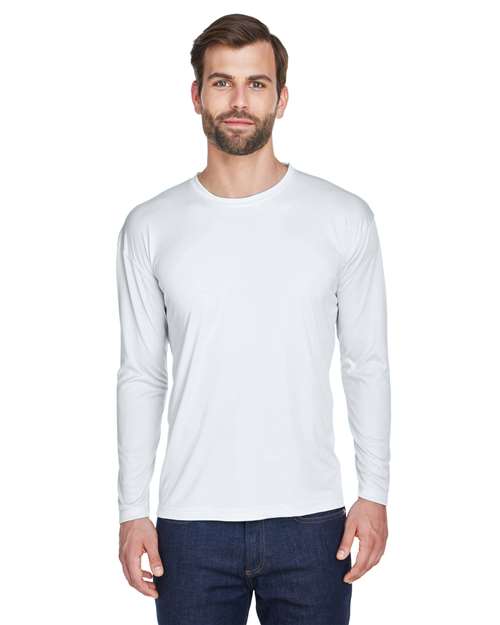 UltraClub - Men's Cool & Dry Sport Long Sleeve Performance Interlock T-Shirt - 8422