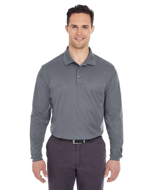 UltraClub - Men's Cool & Dry Long Sleeve Mesh Piqué Polo - 8210LS