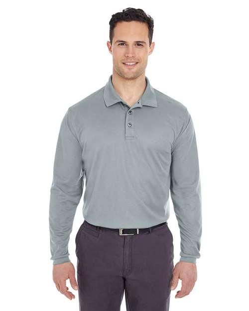 UltraClub - Men's Cool & Dry Long Sleeve Mesh Piqué Polo - 8210LS