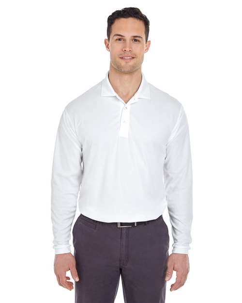 UltraClub - Men's Cool & Dry Long Sleeve Mesh Piqué Polo - 8210LS