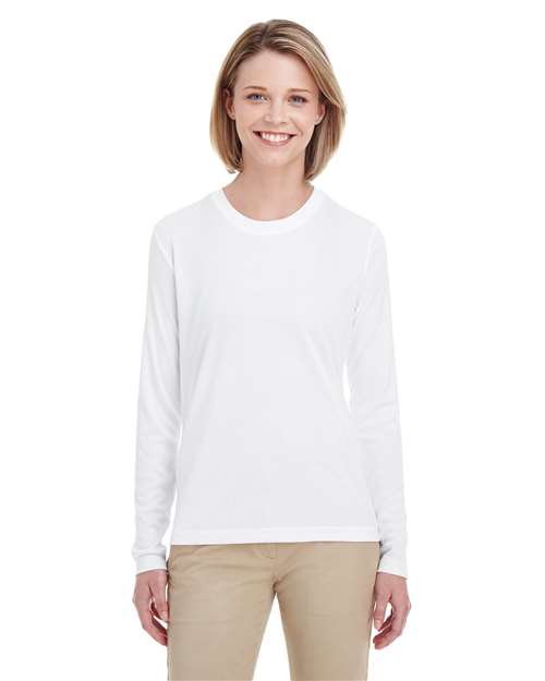 UltraClub - Camiseta de manga larga de alto rendimiento, fresca y seca para mujer - 8622W