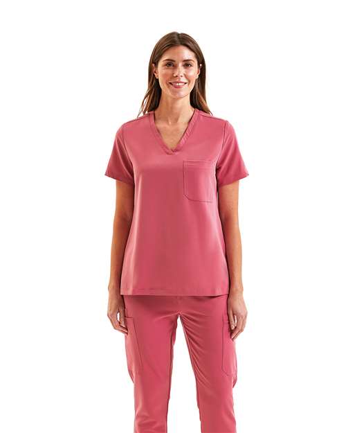 Onna - Blusa médica elástica con cuello en V para mujer - NN300