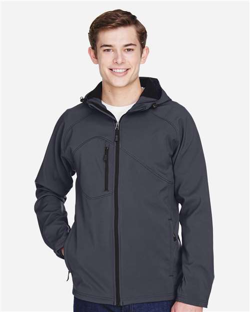 North End - Men's Prospect Two-Layer Fleece Bonded Soft Shell Hooded Jacket - 88166