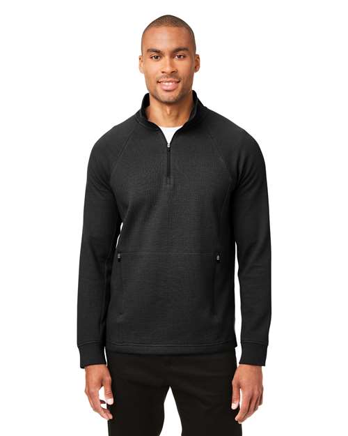 North End - Jersey Rhythm Waffle con cremallera de un cuarto para hombre - NE200