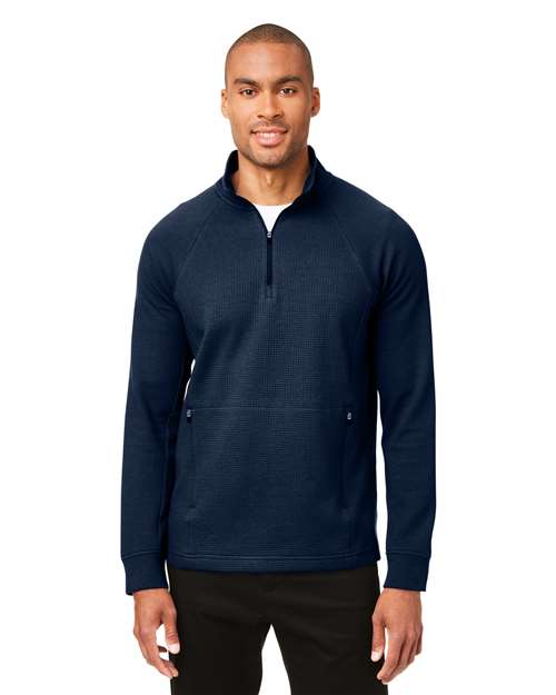North End - Jersey Rhythm Waffle con cremallera de un cuarto para hombre - NE200