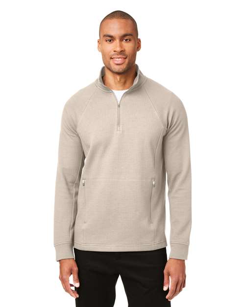 North End - Jersey Rhythm Waffle con cremallera de un cuarto para hombre - NE200