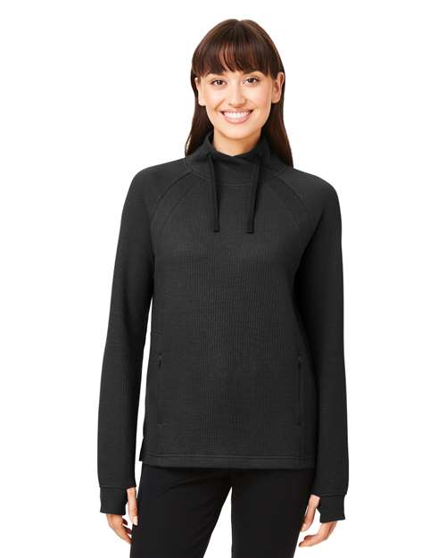 North End - Jersey Rhythm Waffle con cuello cruzado para mujer - NE200W