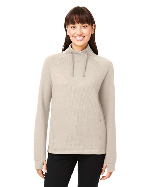North End - Jersey Rhythm Waffle con cuello cruzado para mujer - NE200W