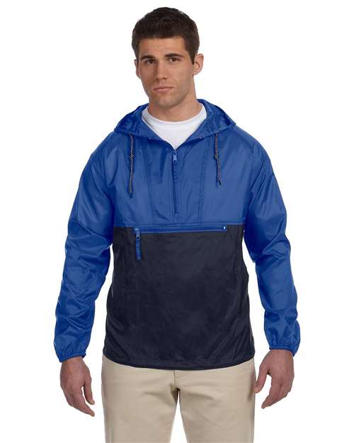 Harriton - Chaqueta unisex plegable de nailon con capucha - M750