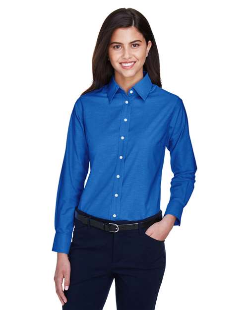 Harriton - Camisa Oxford de manga larga para mujer - M600W