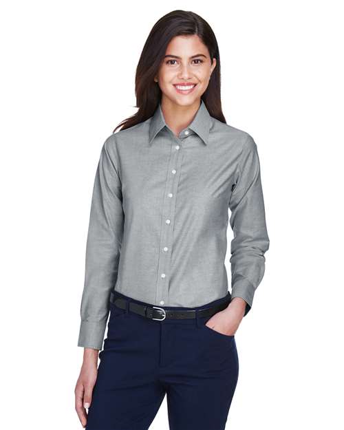Harriton - Camisa Oxford de manga larga para mujer - M600W
