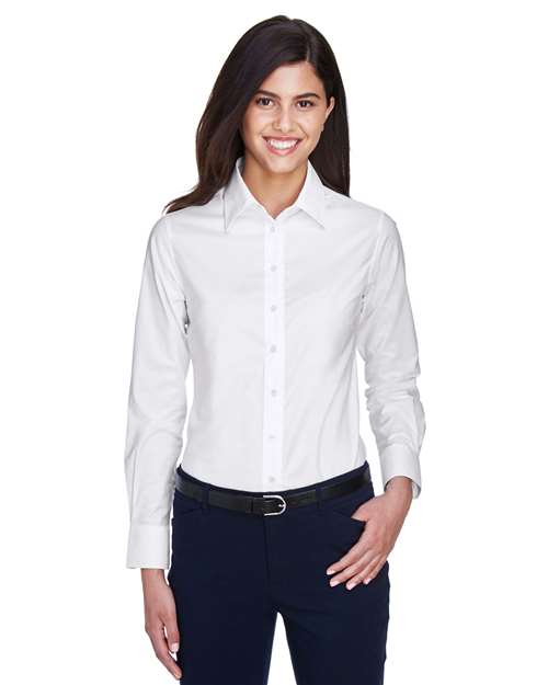 Harriton - Camisa Oxford de manga larga para mujer - M600W