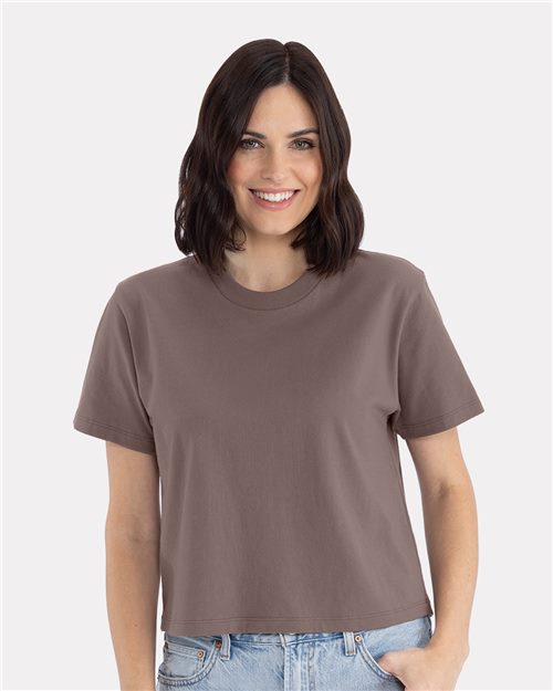 Next Level - Camiseta de corte cuadrado de peso pesado para mujer - 7610