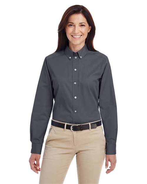 Harriton - Camisa de sarga de algodón con teflón para mujer - M581W