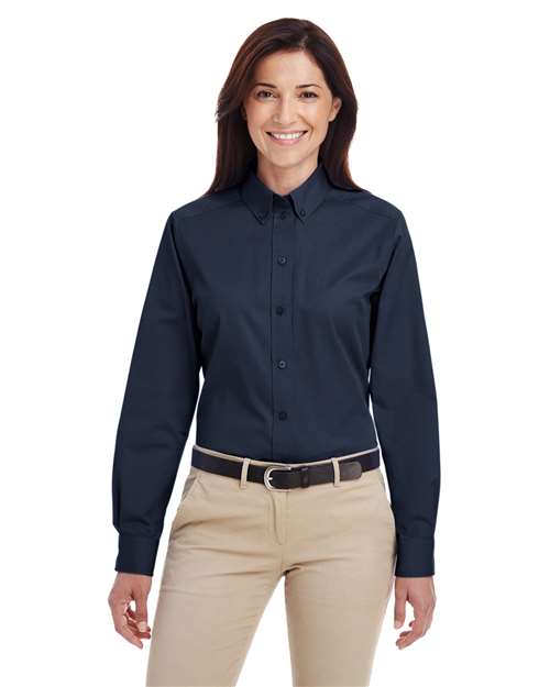 Harriton - Camisa de sarga de algodón con teflón para mujer - M581W