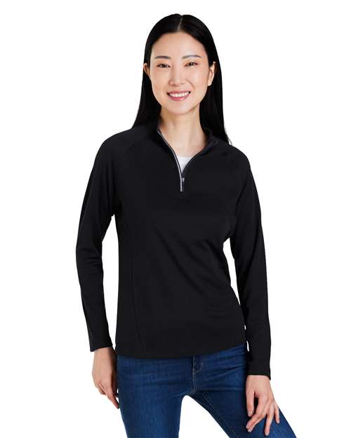 CORE365 - Jersey Origin Performance de piqué con cremallera de un cuarto para mujer - CE418W