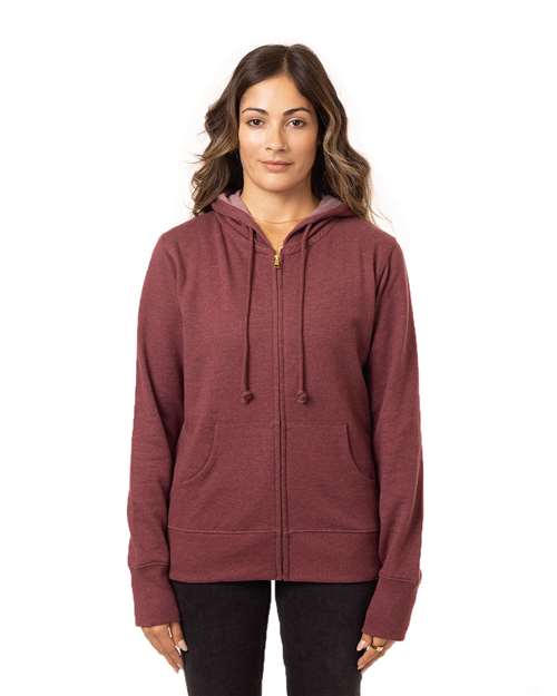 econscious - Women's Heathered Full-Zip Hooded Sweatshirt - EC4580