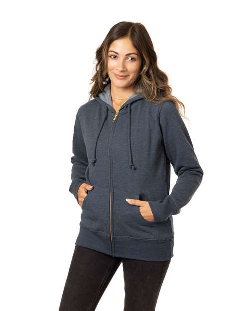 econscious - Women's Heathered Full-Zip Hooded Sweatshirt - EC4580