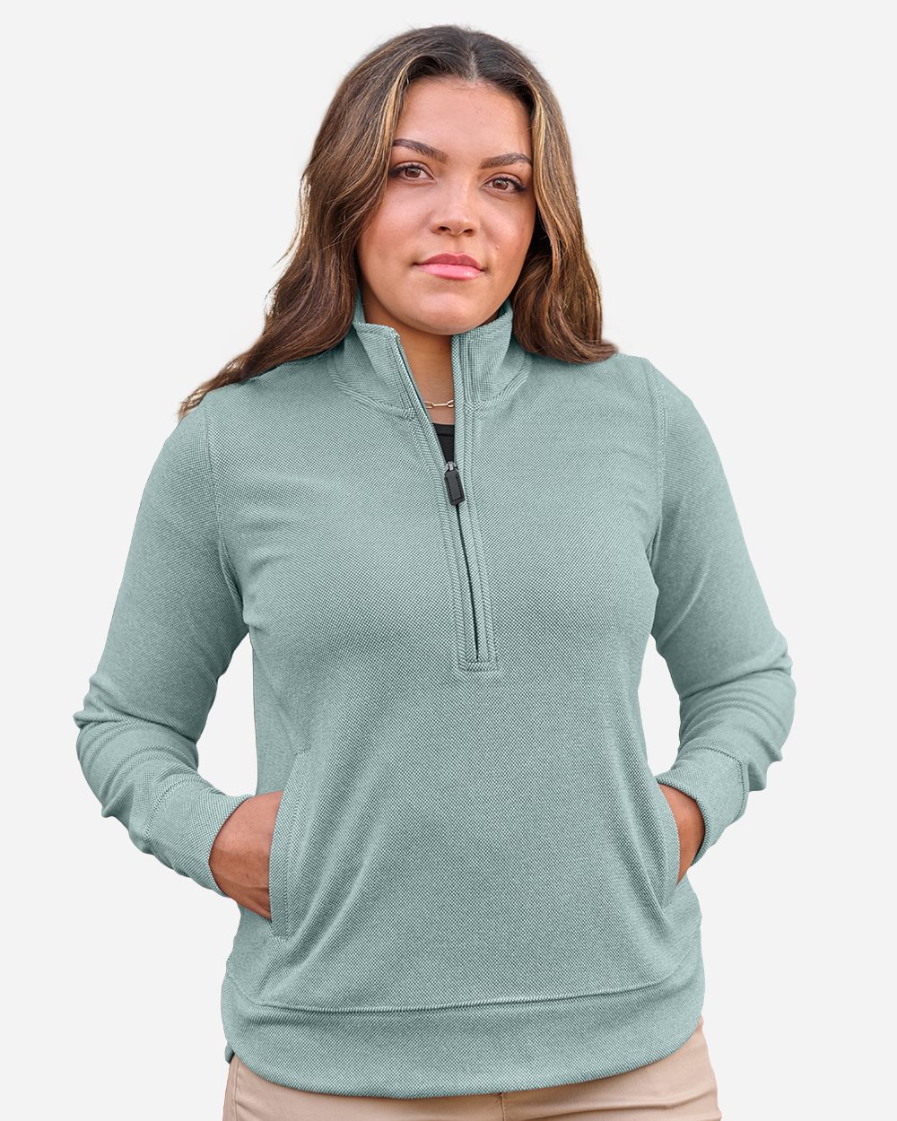 J. America - Sudadera de polar Element con cremallera de un cuarto para mujer - 8762
