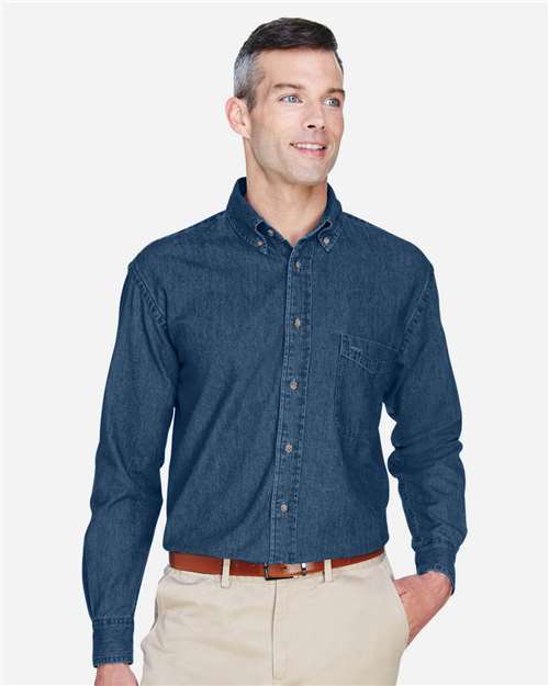 Harriton - Camisa vaquera alta para hombre - M550T