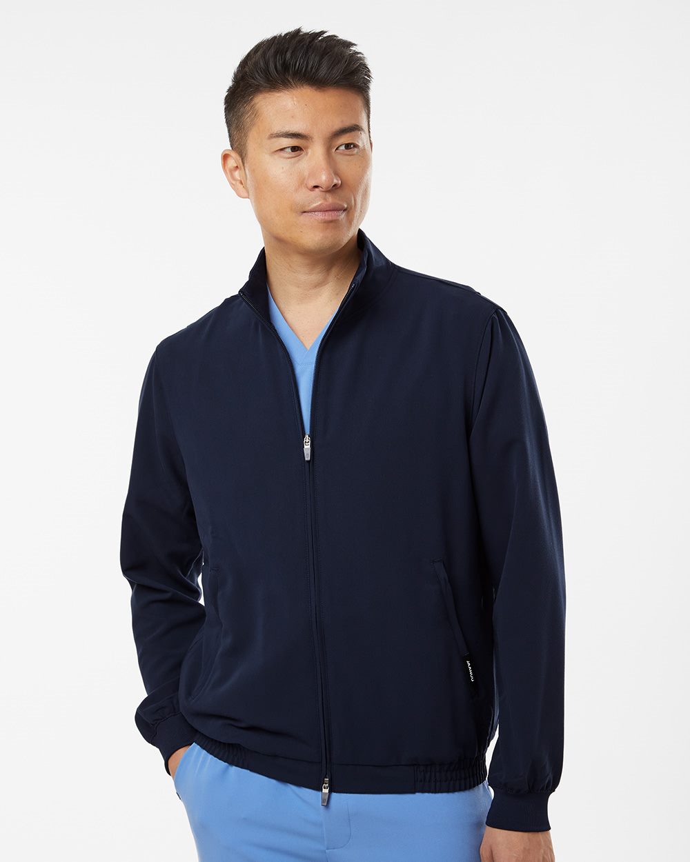Jaanuu - Men's Wolfe Everyday Full-Zip 6-Pocket Scrub Jacket - M60001