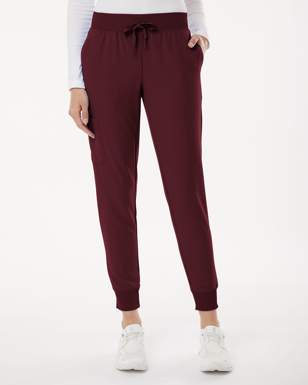 Jaanuu - Women's Petite Sizes Silex Knit-Waist Scrub Joggers - W20003P