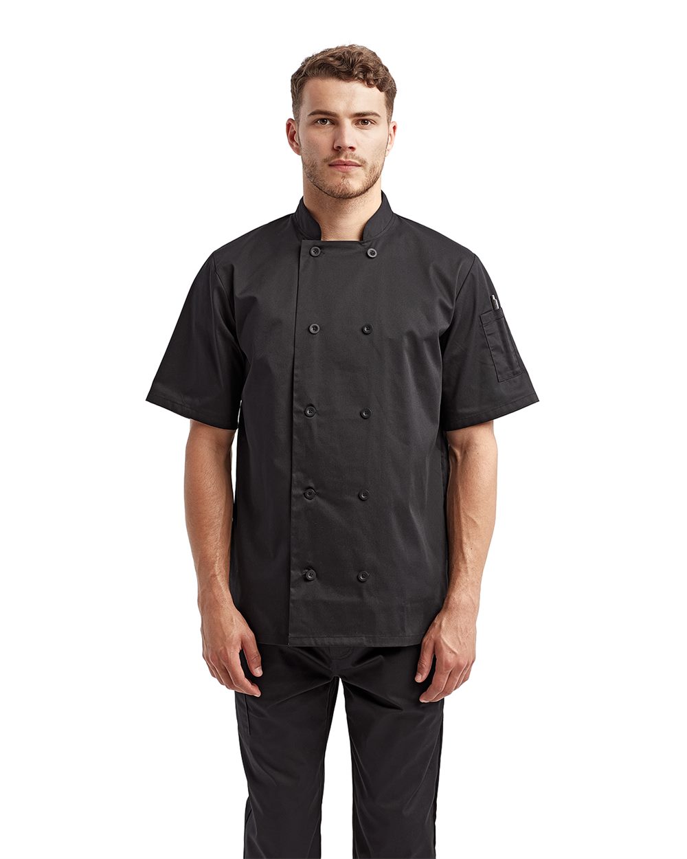 Colección Artisan de Reprime - Chaqueta de chef unisex de manga corta reciclada - RP656