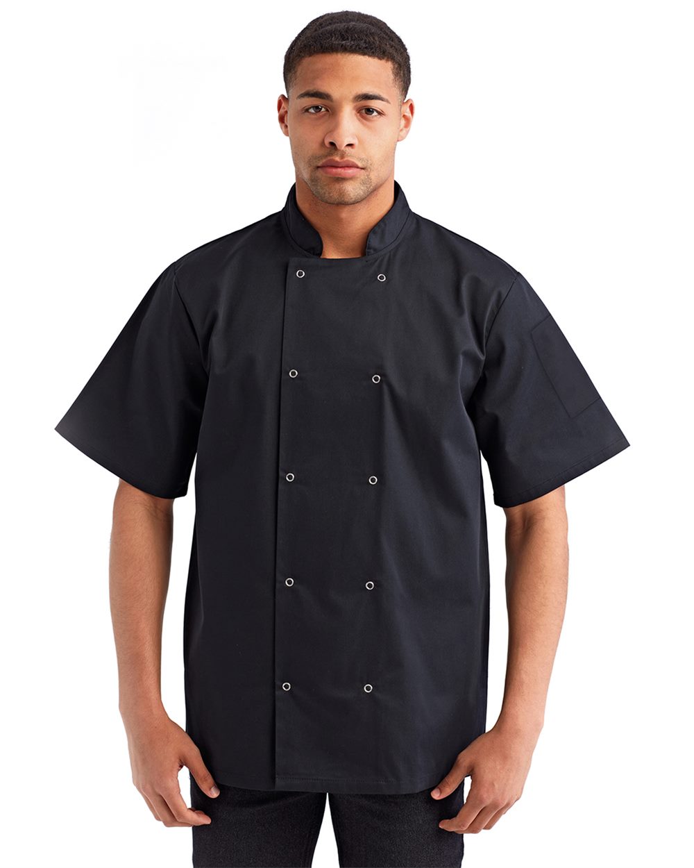 Colección Artisan de Reprime - Chaqueta de chef unisex de manga corta con tachuelas delanteras - RP664