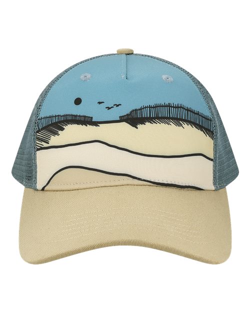 LOCALE - Printed Five-Panel Trucker Cap - 5PTKR