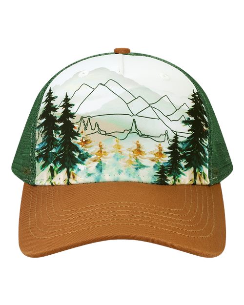 LOCALE - Printed Five-Panel Trucker Cap - 5PTKR