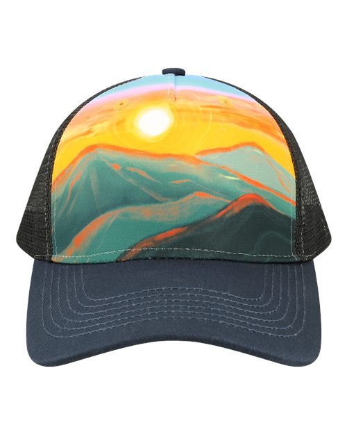 LOCALE - Printed Five-Panel Trucker Cap - 5PTKR