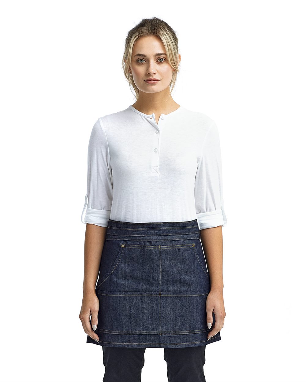 Colección Artisan de Reprime - Delantal de mezclilla con puntada de jeans - RP125