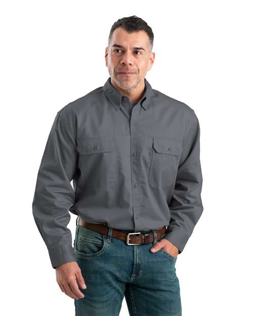 Berne Apparel - Men's Utility Lightweight Canvas Woven Dress Shirt - SH21