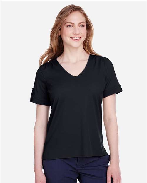 Devon & Jones - Women's CrownLux Performance® Plaited Rolled Sleeve Shirt - DG20WB