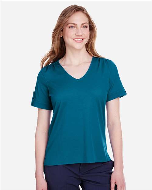 Devon & Jones - Women's CrownLux Performance® Plaited Rolled Sleeve Shirt - DG20WB