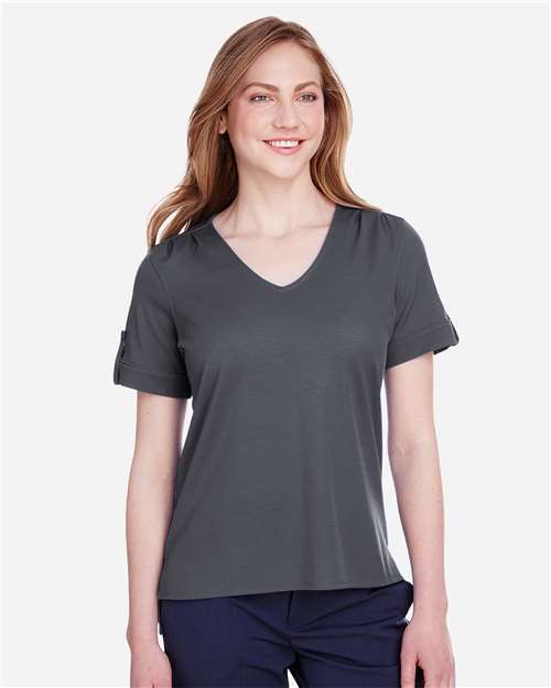 Devon & Jones - Women's CrownLux Performance® Plaited Rolled Sleeve Shirt - DG20WB