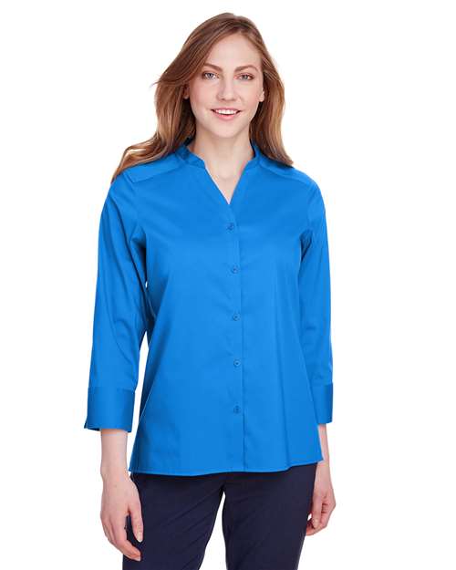 Devon & Jones - Blusa de manga tres cuartos de paño elástico Crown Collection® para mujer - DG560W