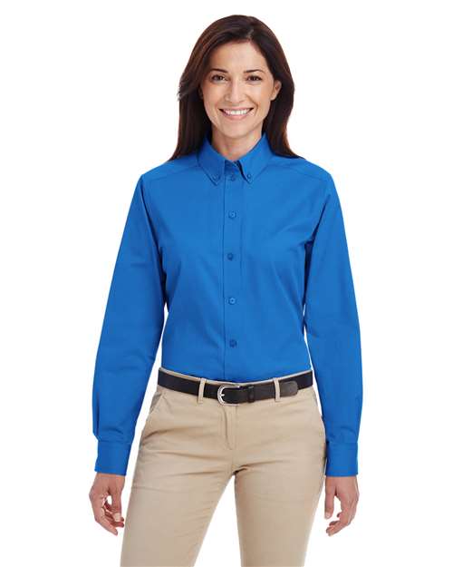 Harriton - Camisa de sarga de algodón con teflón para mujer - M581W