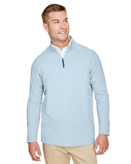 Devon & Jones - Men's CrownLux Performance® Clubhouse Micro-Stripe Quarter-Zip Pullover - DG480