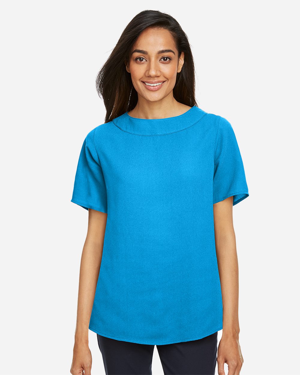 Devon & Jones - Blusa de cuello barco Perfect Fit™ para mujer - DP613W