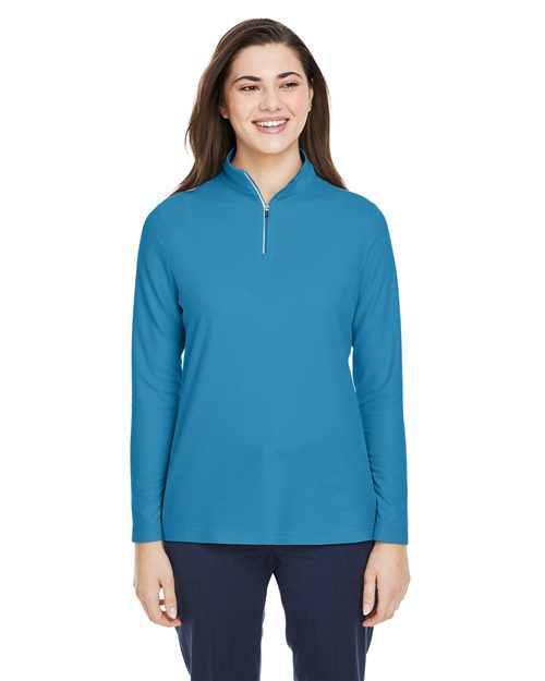 CORE365 - Jersey de piqué con cremallera de un cuarto Fusion ChromaSoft™ para mujer - CE405W