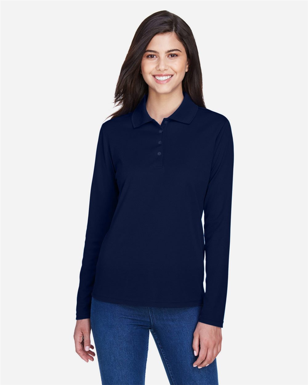 CORE365 - Polo de piqué de manga larga Pinnacle Performance para mujer - 78192